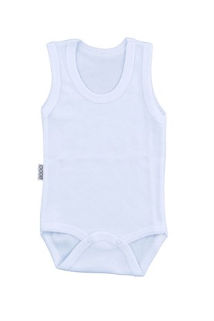 Bebek Beyaz Body Pamuklu Askılı Çıtçıtlı Badi SB155