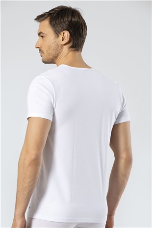 Cacharel 1305 Beyaz Erkek O Yaka Kısa Kollu T-Shirt
